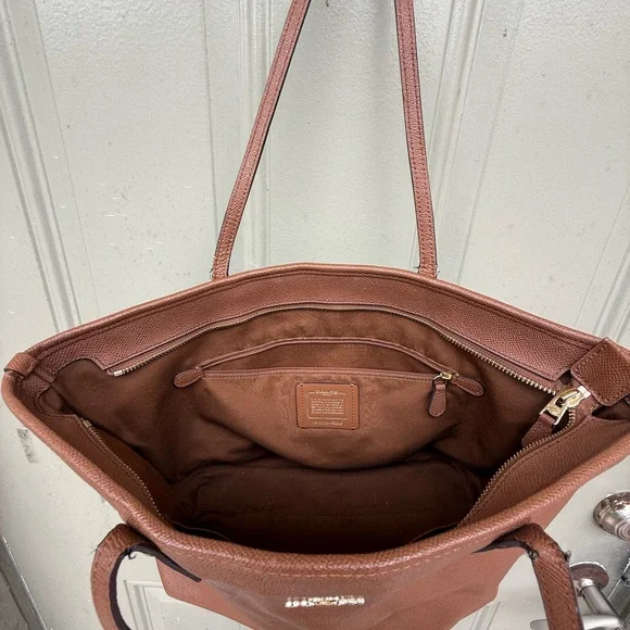 Coach Tan Leather Tote Bag - Picture 2 of 2